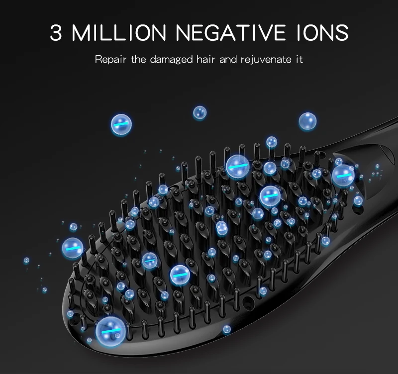 
Low Price Iron Electric Magic Hair Straightener Comb Brush Professional Heating Brush 