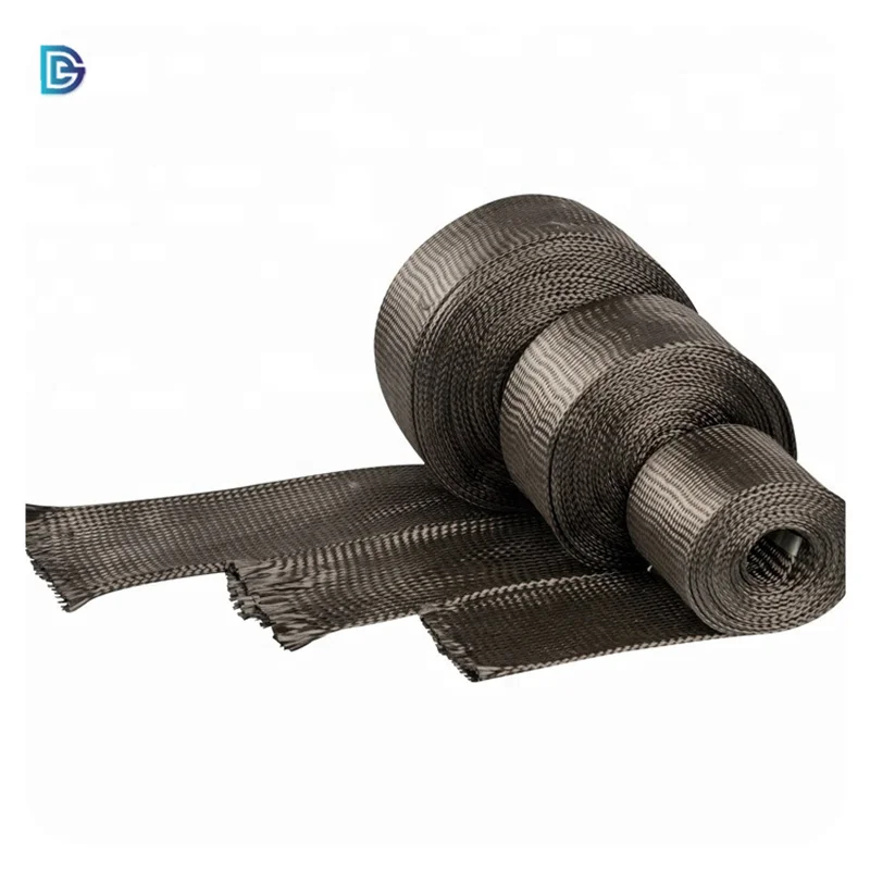 Black 3K 12K Customized Width Best Sale High Quality Carbon Fiber Braided Sleeve For Heat Resistant