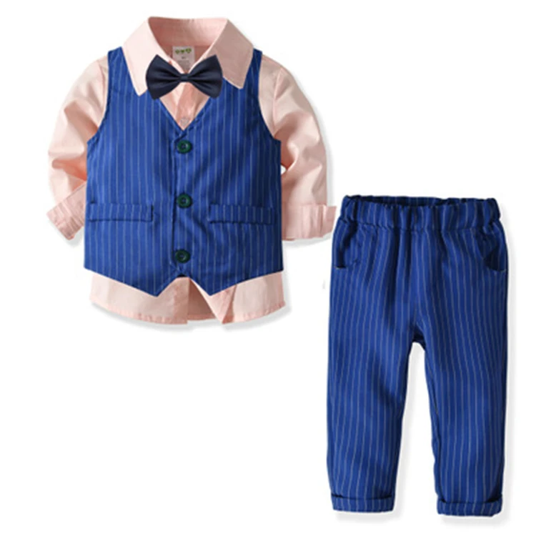 Gentleman Double West Birthday Party Suits Baby Children Kids Suit Baby boy Kids Suit for Boys