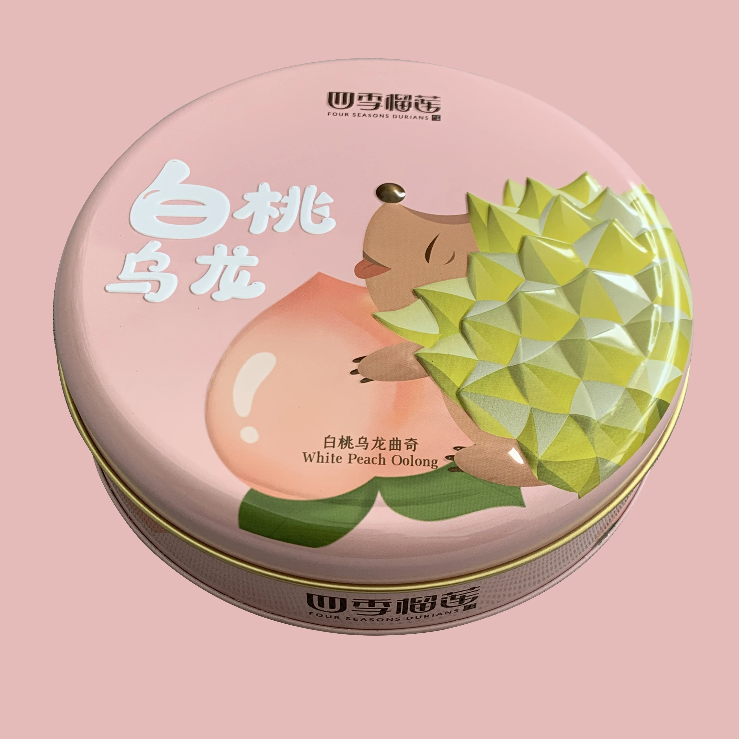 Custom design empty round multicolor cookie tin containers food grade sealed embossed metal cookies packaging boxes