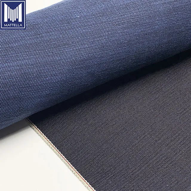 9oz high quality japanese denim fabric denim jeans fabric material dark bule warp indigo weft color customized available