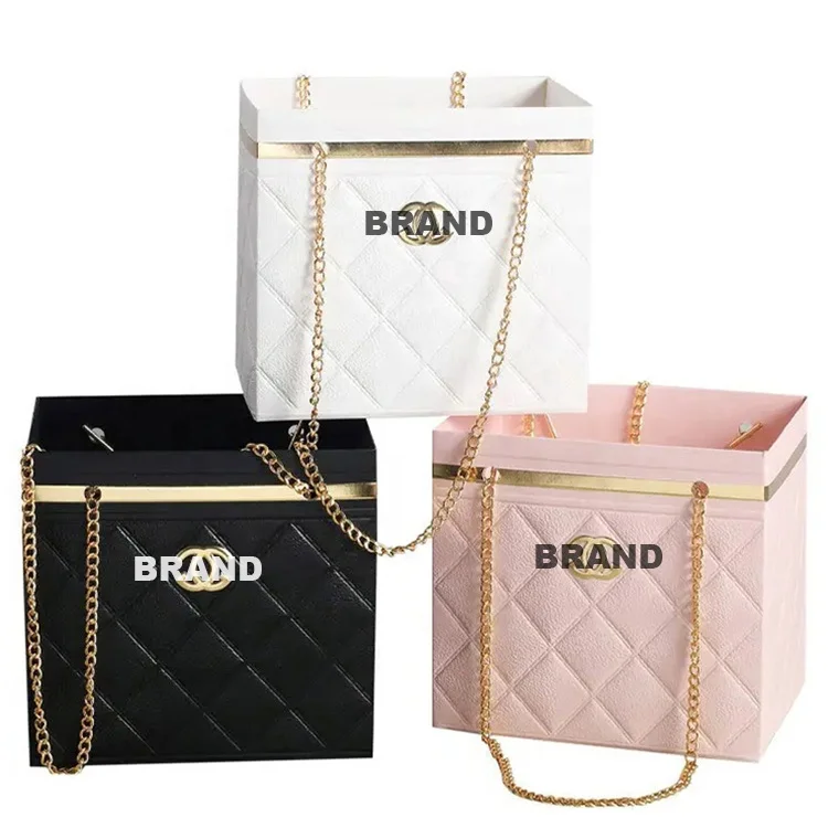 wholesale custom foldable famous brand cc flower box Hot sale luxury square valentines flower box for wedding deco