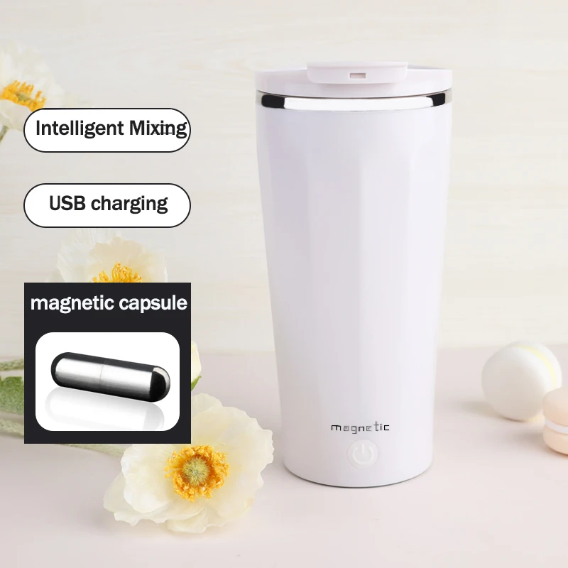 Double Insulated Stainless Steel Travel Coffee Mug Self-Stirring and Automatic Mixing USB Powered for Home Use