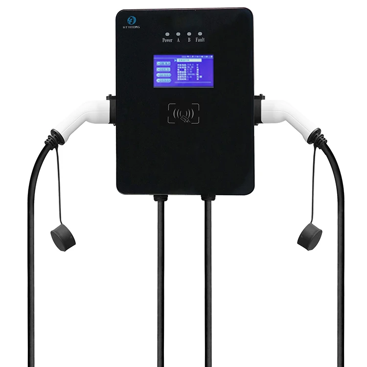 Автомобильное зарядное устройство Wallbox 22 кВт для электромобилей, 2 автомата, Радиочастотная Идентификация, быстрая электрическая зарядная станция, автомобильное зарядное устройство для электромобилей с системой оплаты карт