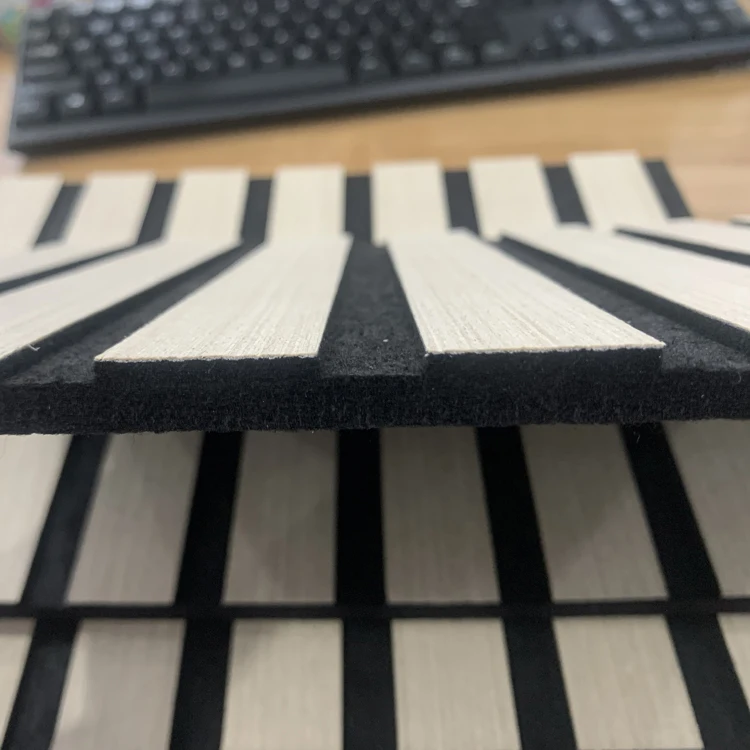Eco Friendly natural oak acoustic slat wall panels mdf acoustic panel wooden veneer wood panel For Wall And Ceiling