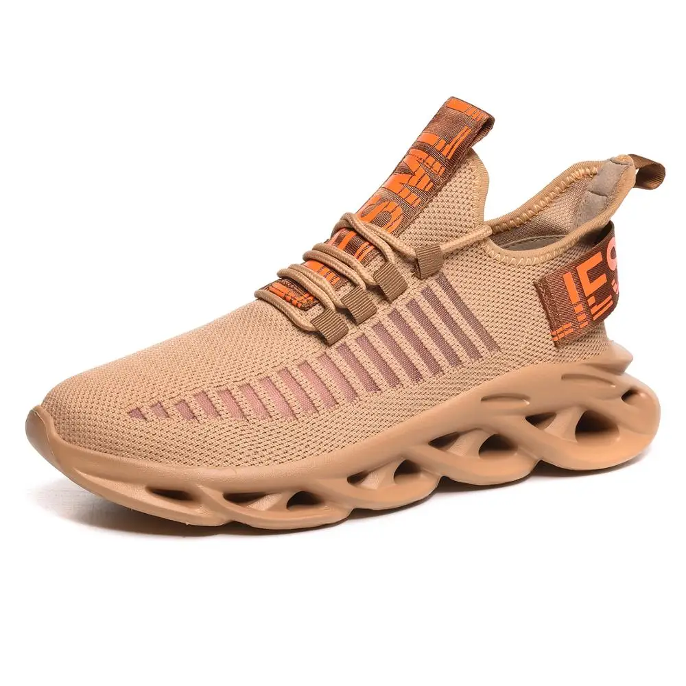Large Size Men Running Shoe Twist Breathable Flying Knitted Casual Shoe