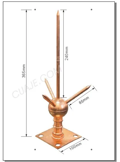 China Spike Lightning Arrester Suppliers copper lightning arrester copper lightning rod