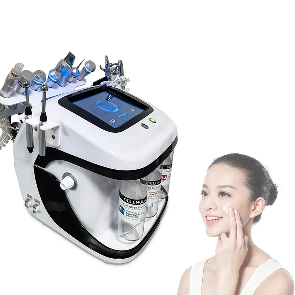 Newest Portable 7 In 1 Hydra Oxy Jet peel Facial Machine Hydradermabrasion With Acne Treatment Plasma Shower H2o2 Machine