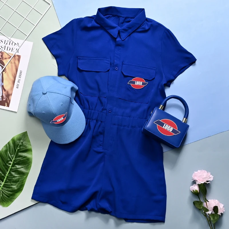  Summer Custom Logo Designer Branded Hat and Purses Outfits 3 Pieces Set Luxury Bodysuit for