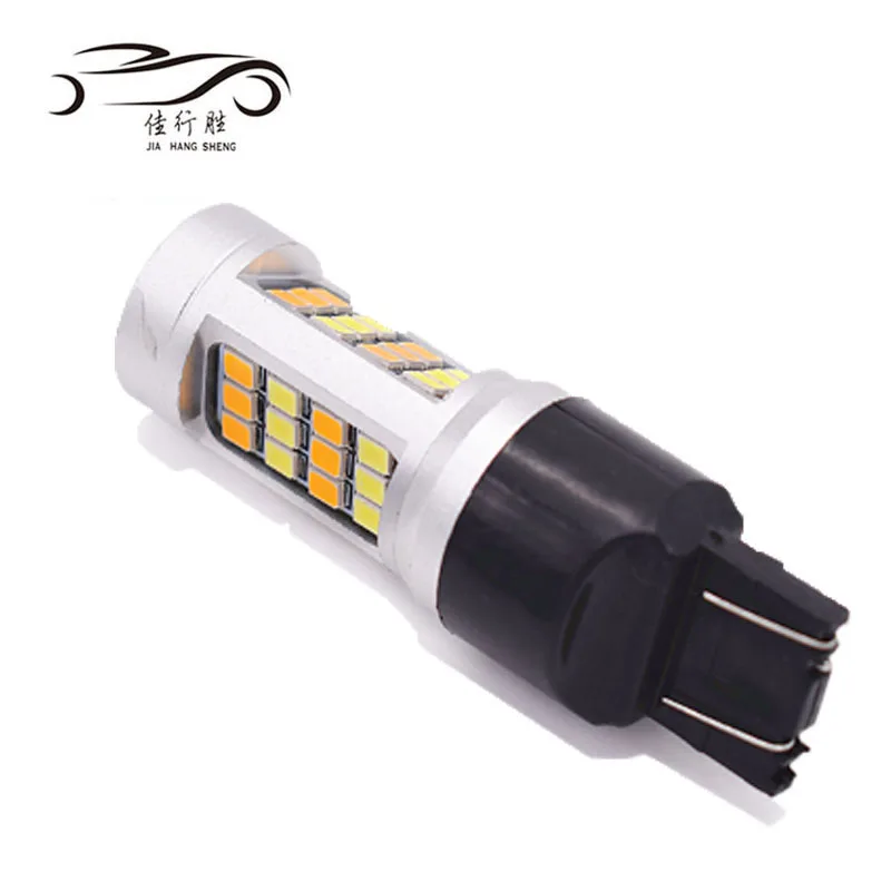 Factory price Dual Color White & Amber T20 7440 1156 BA15S 2835 42smd canbus LED Bulbs DRL and Turn Lights