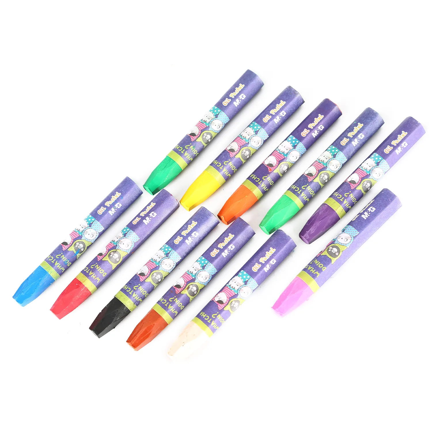 M&G So Many Cats Series Good Quality 12 Colors Hexagon Oil Pastel