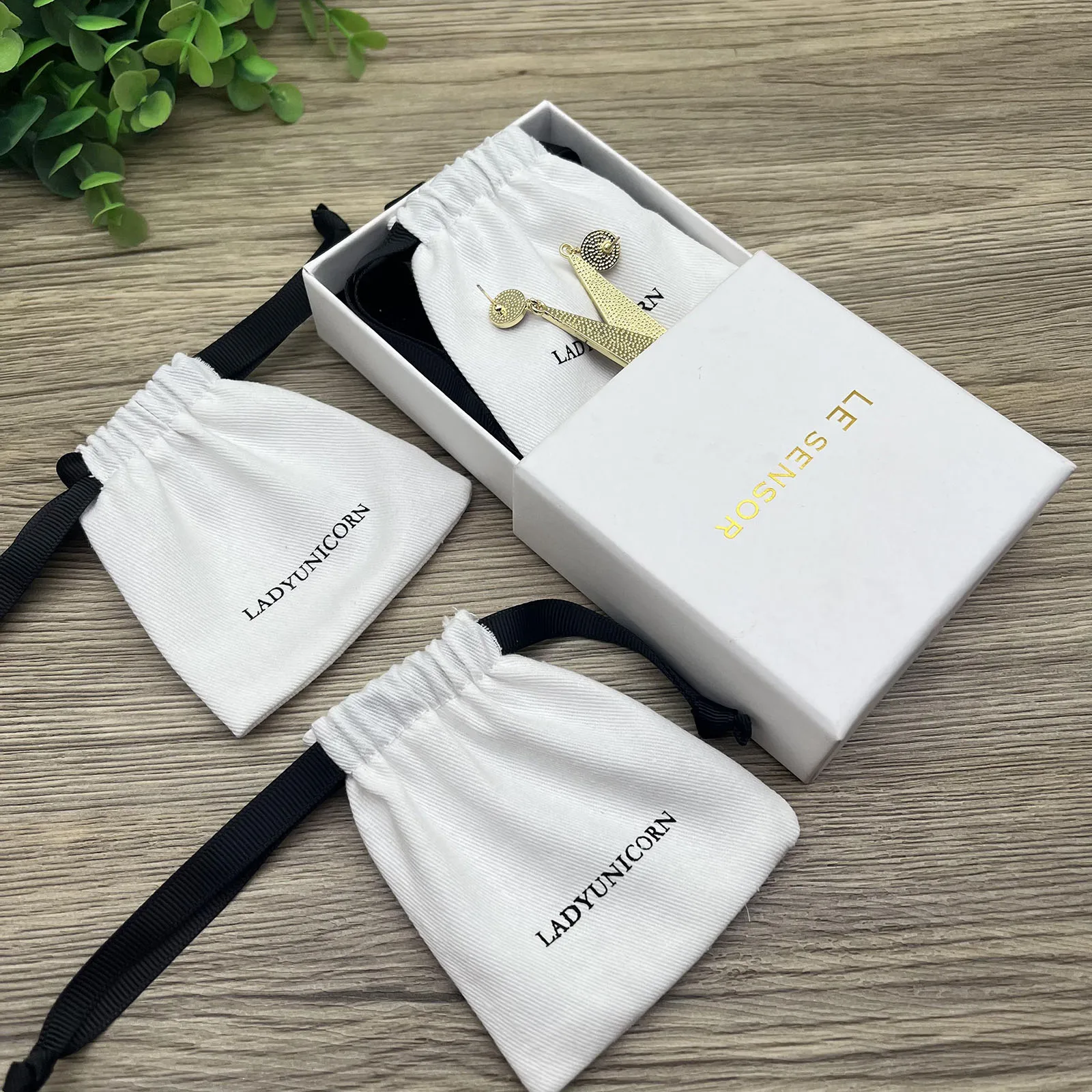 Wholesale Grosgrain Ribbon  Canvas Cotton Gift Packaging Pouch Twill Cotton Pouch with Logo