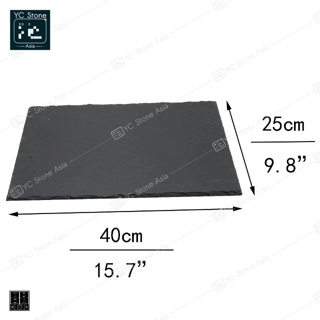 
ZIRAN Amazon Natural Black Rectangle Slate Plate Wholesale Food Tray Plate Black Cheese Board Kitchen Plate Cheese Tray Slate 