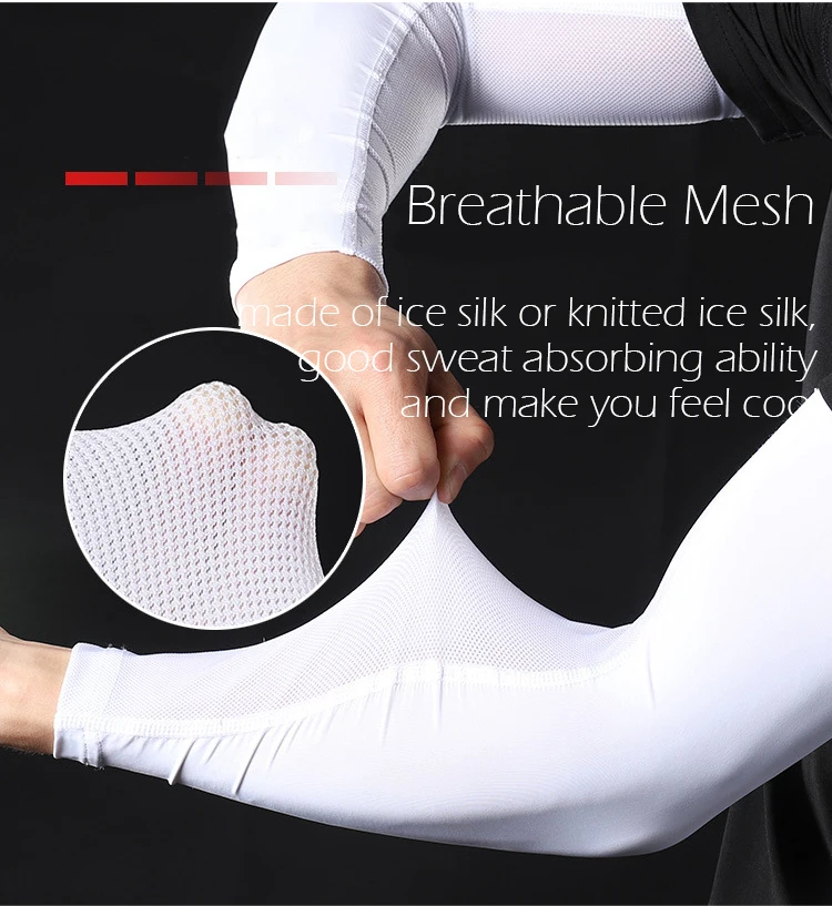 Elastic Outdoor Seamless Cool Mesh Arm Sleeves UV Protection Cycling Wear Ice Silk Sleeves