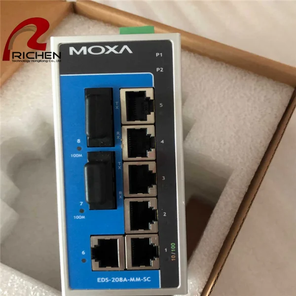 Мокса промышленный Ethernet коммутатор EDS-208A-MM-SC RS232 422 485 последовательный сервер на складе