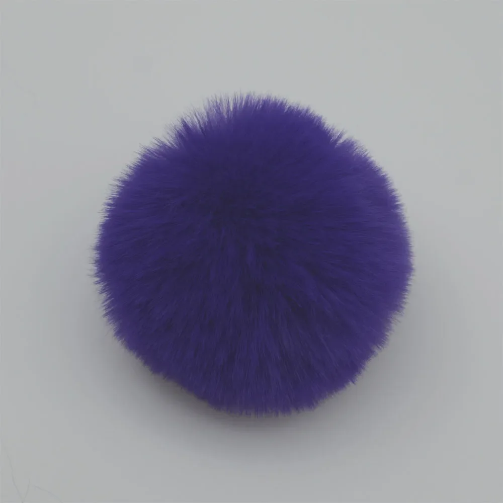 Faux fake handmade  fur pom poms pompom ball with elastic loop for clip knitting beanie