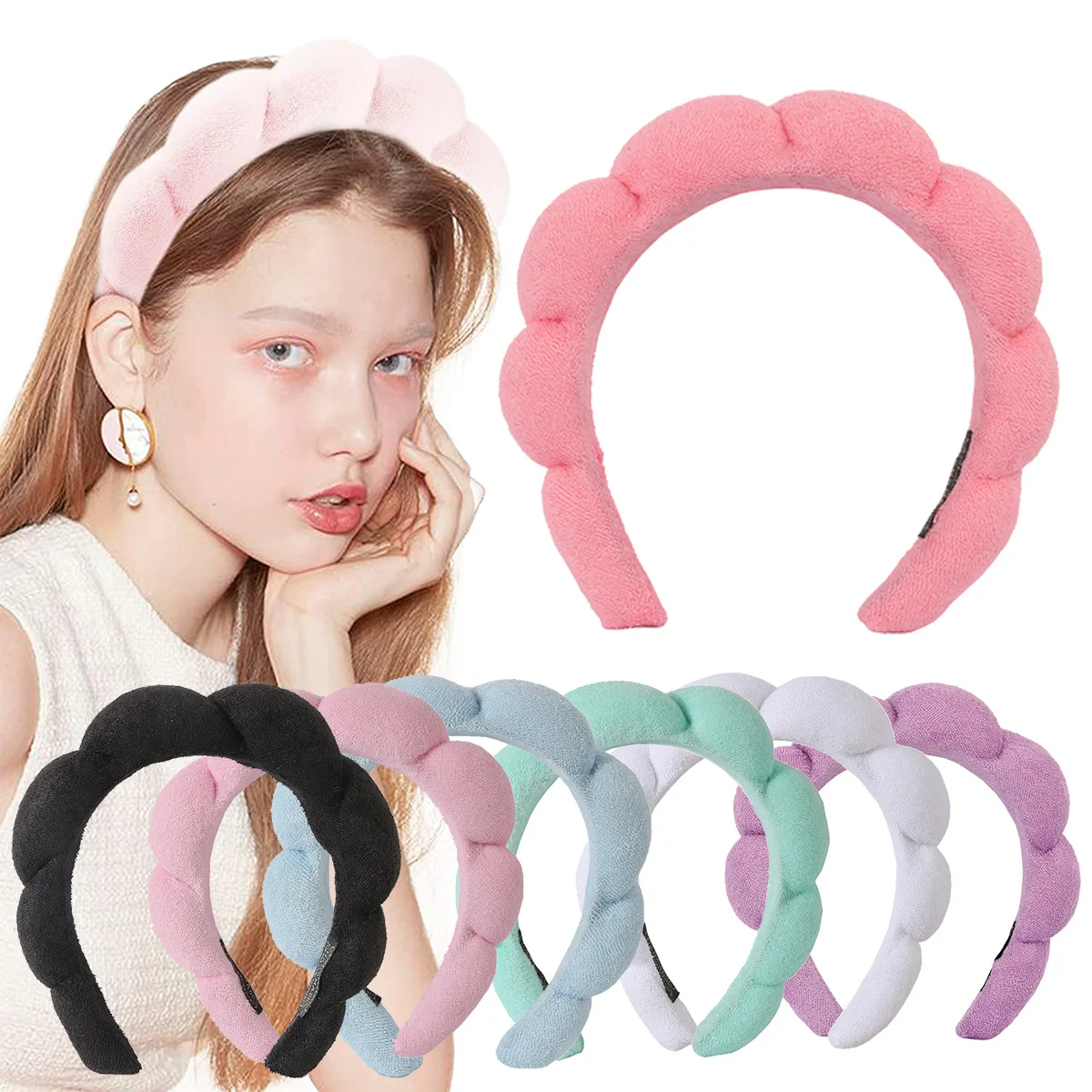 Hot Sale Sponge Hair Accessories Washing Face Makeup Removal Shower, Facial Spa Sponge Headband