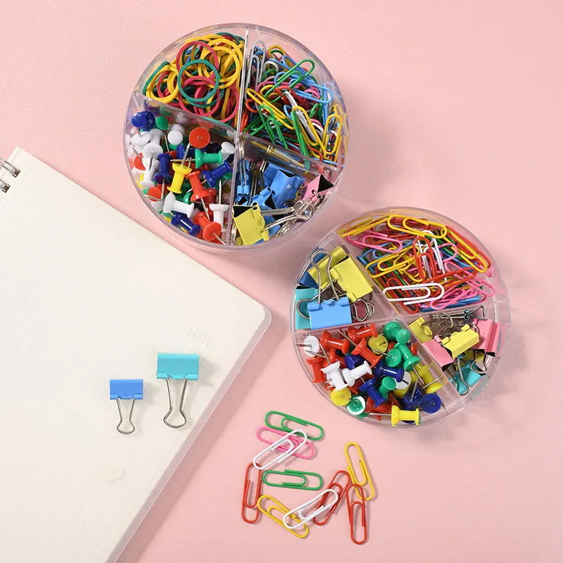 Office Wholesales Colored Paper Clips Thumb Tacks Push Safety Pin