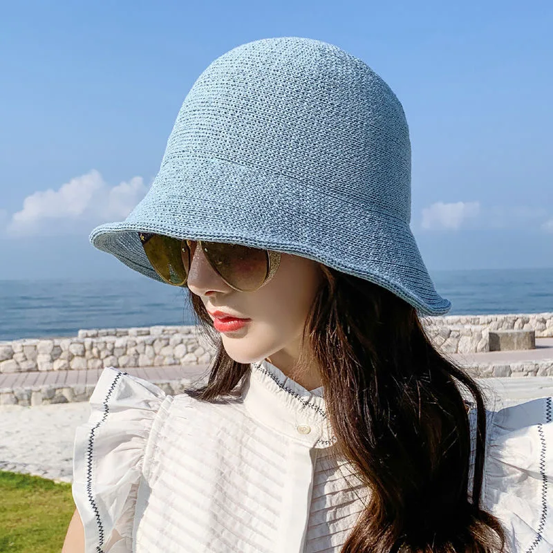 Small eaves sunshade and sunscreen all-match fisherman designer hats solid color dome fisherman designer hats