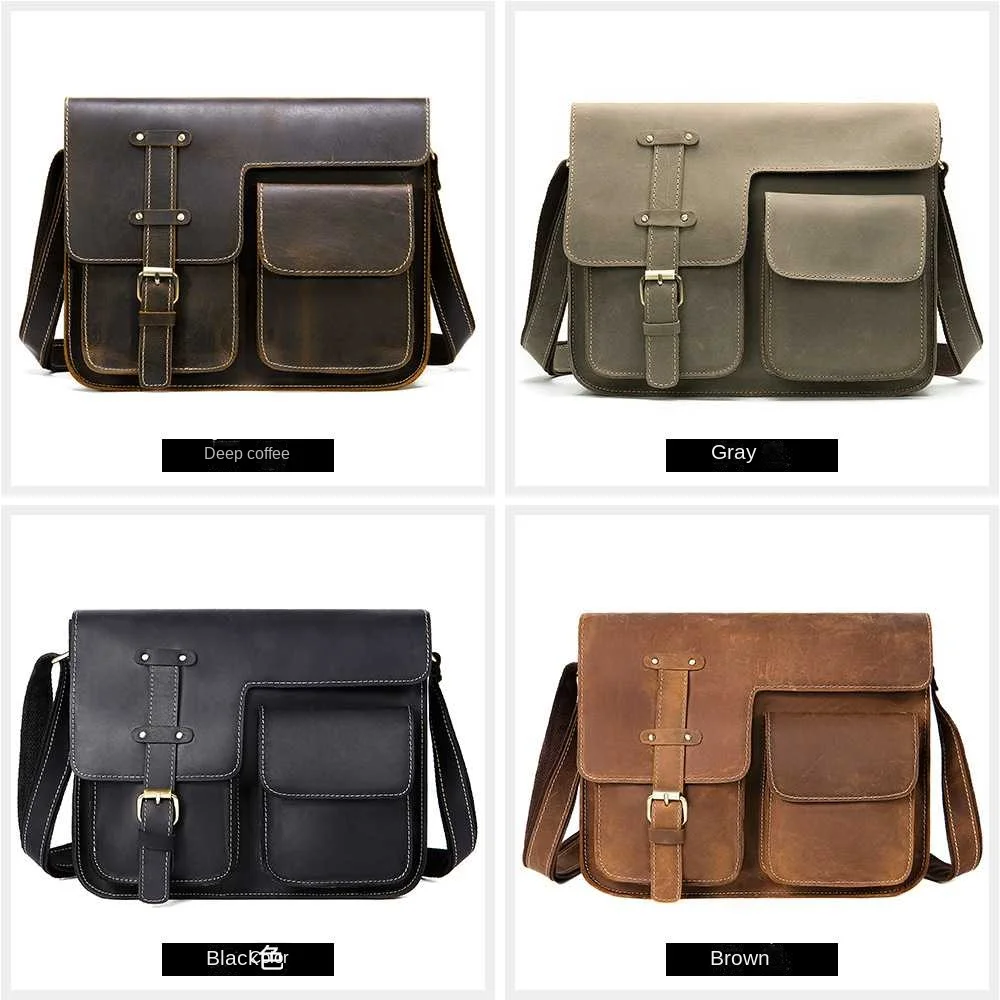 Leather Laptop Bag Shoulder Crossbody Bag Men Business Briefcases Wholesale Fashion Handbag