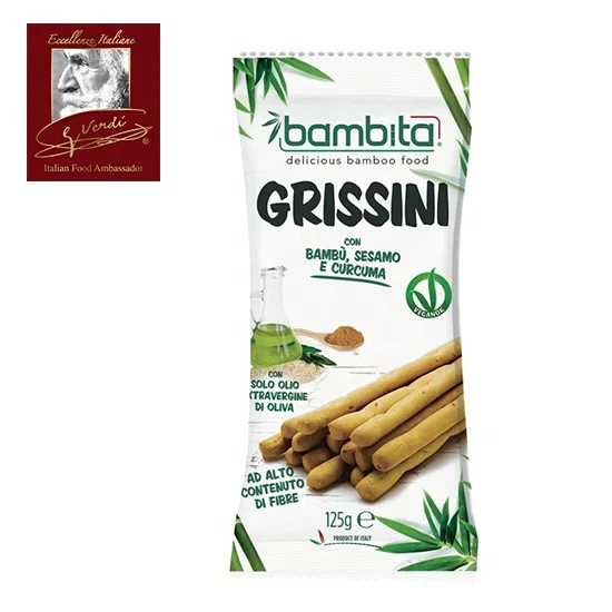 
 125 г бамбуковые макетные палочки с семенами куркумы и кунжута, выбор макетных палочек Grissini Джузеппе Верди, Сделано в Италии  