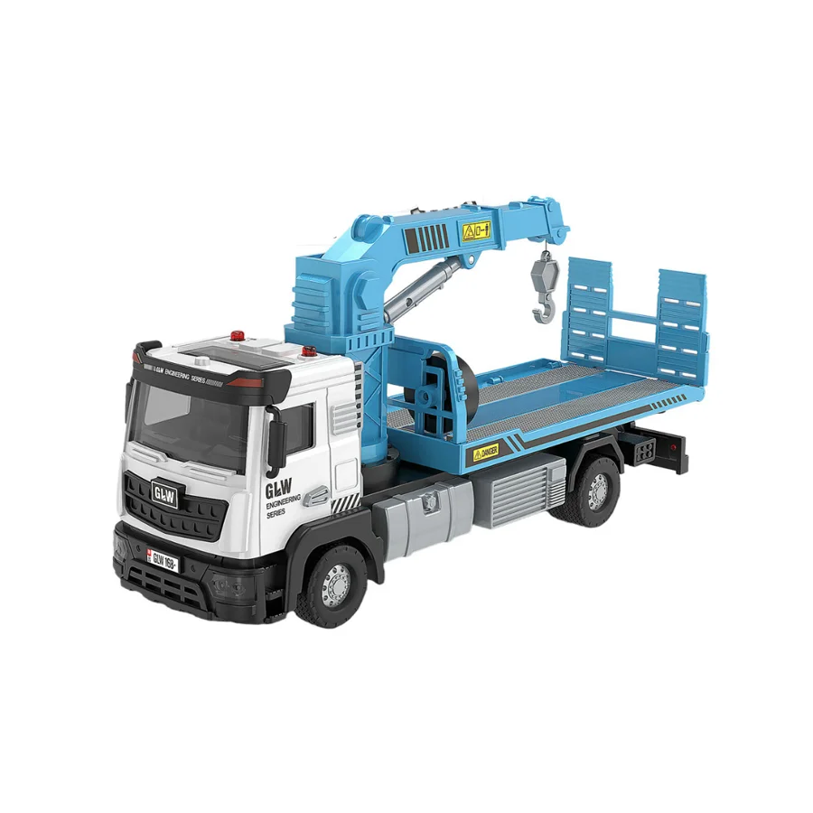 1/40 Diecast Model Toy Semi Truck Kids Electric Toy Rescue Truck Car Transport Toy Trailer Truck