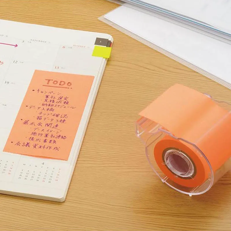 Hot selling custom color logo cheap strong adhesive roll round stationery clear round sticky notes roll