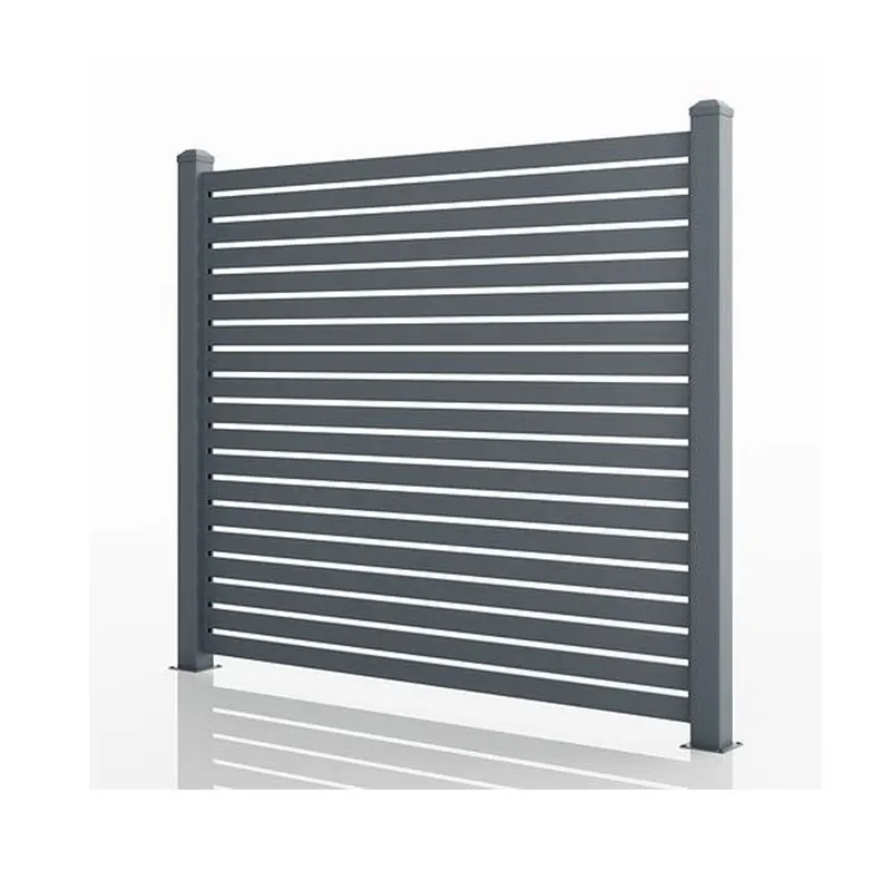 HYAP-S000 W2mxH1.5m Semi-privacy Aluminum Slat Fence Screen Outdoor Privacy Panels Black Fence Aluminum