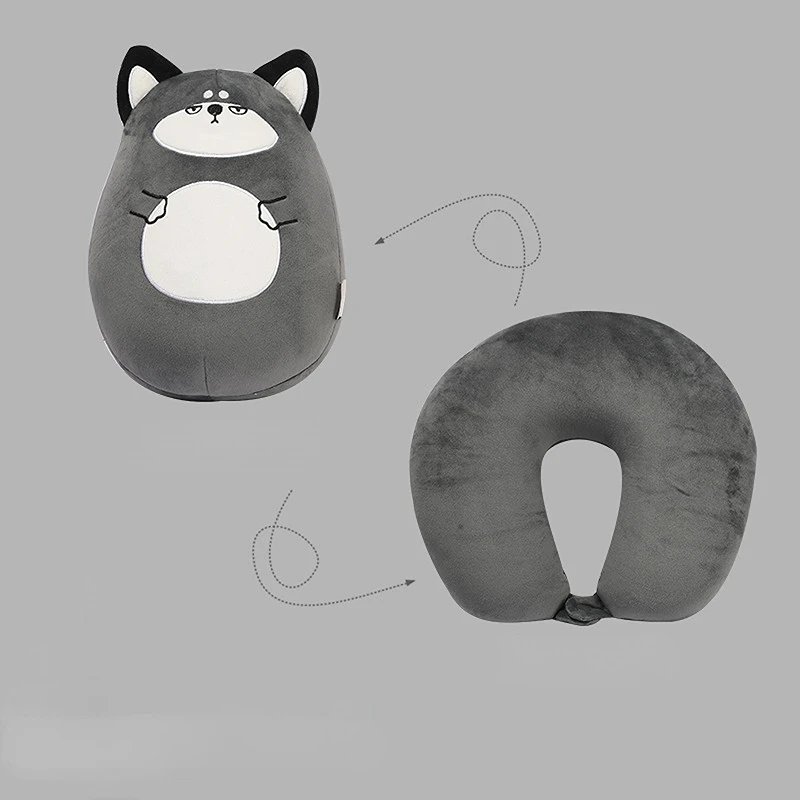 2 In 1 U Shape Pillow Travel Neck  Micro Beads Filling Cute Cartoon Pillows Animal Shape Car Neck Rest Cushion