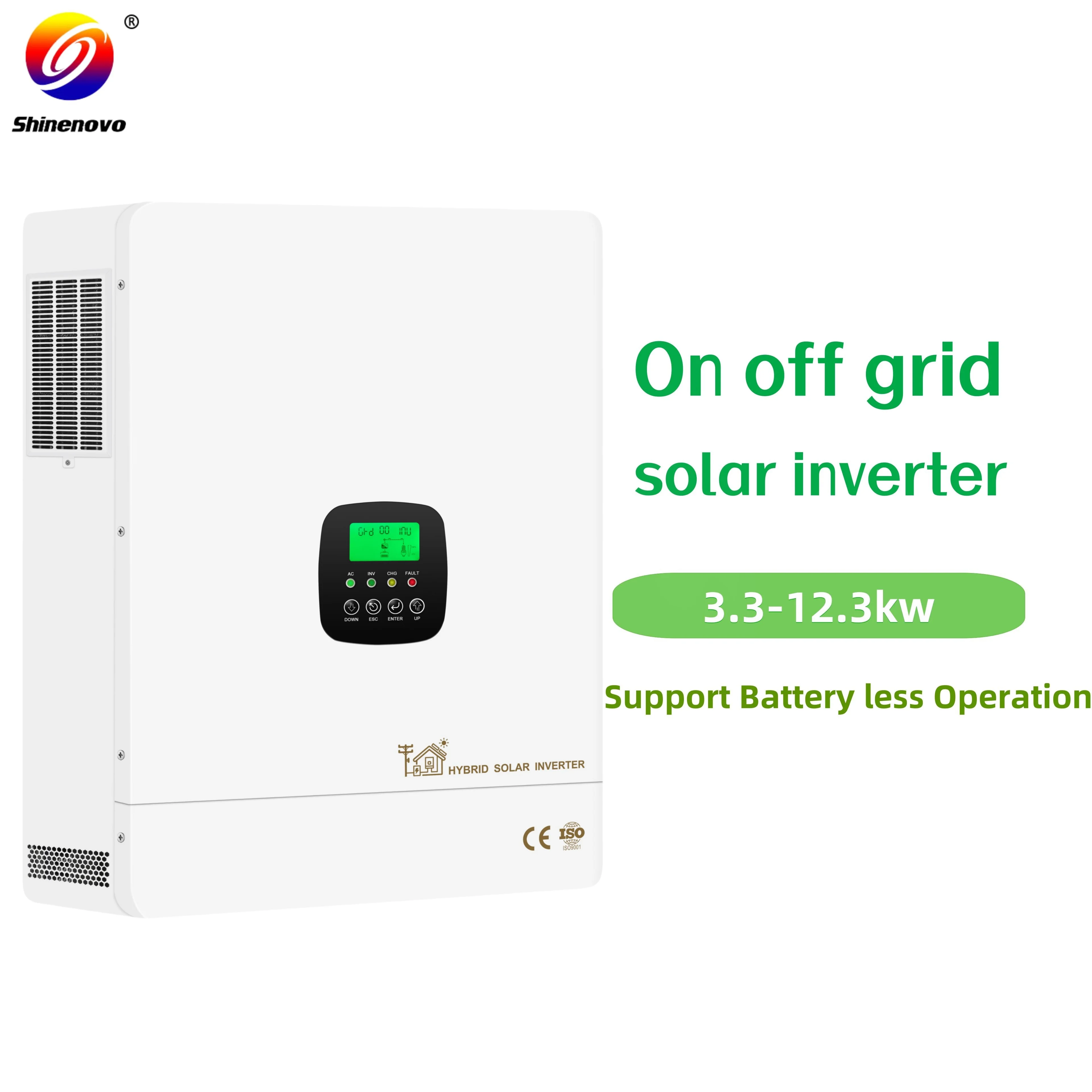 All in One 220v dc to ac 8kw 10kw 12kw 48V On grid Off grid work Without Battery dual Mppt Hybrid Solar Power Inverter