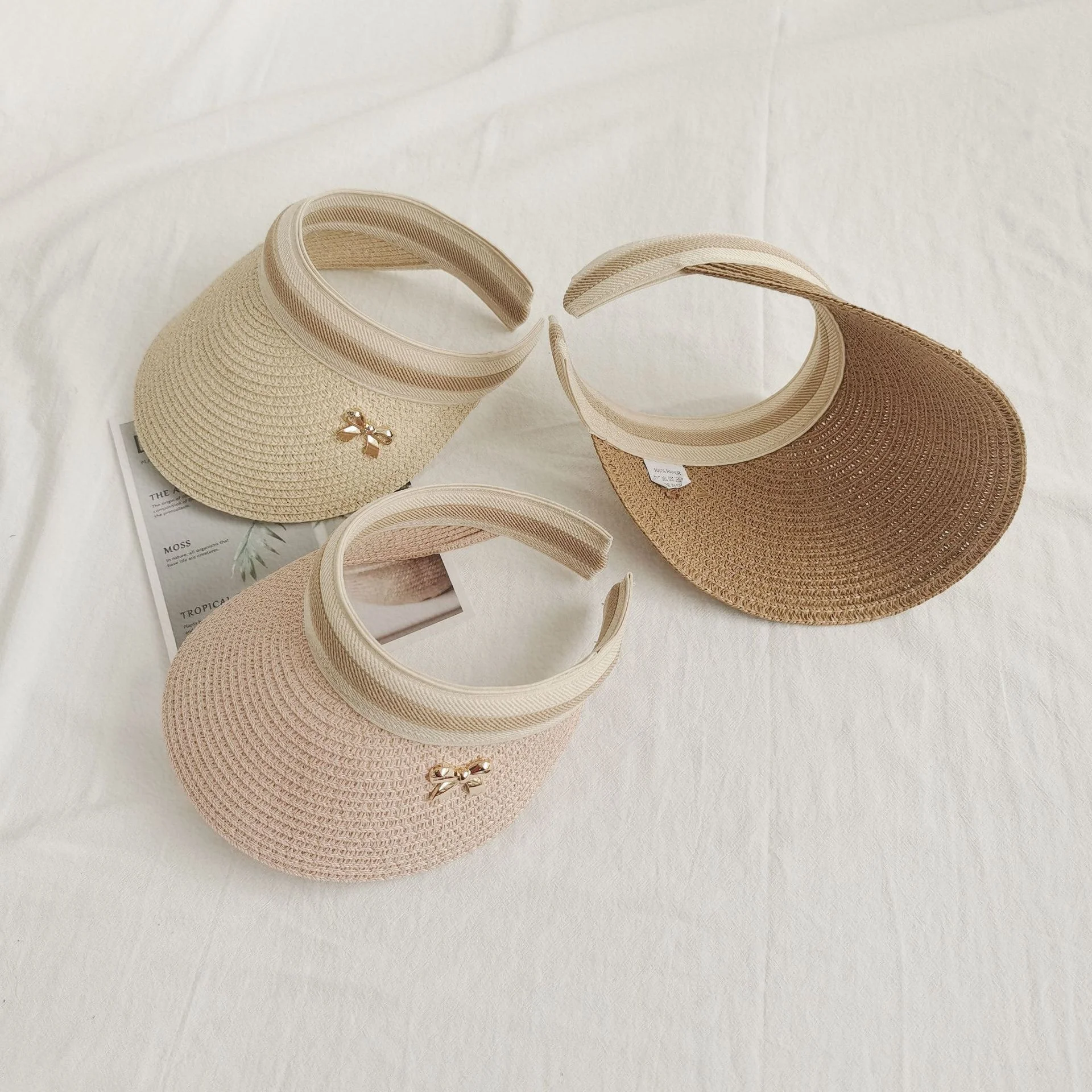 Wholesale baby paper kids children child toddler summer hat straw sun visor cap hat bag hat cap set for kids children