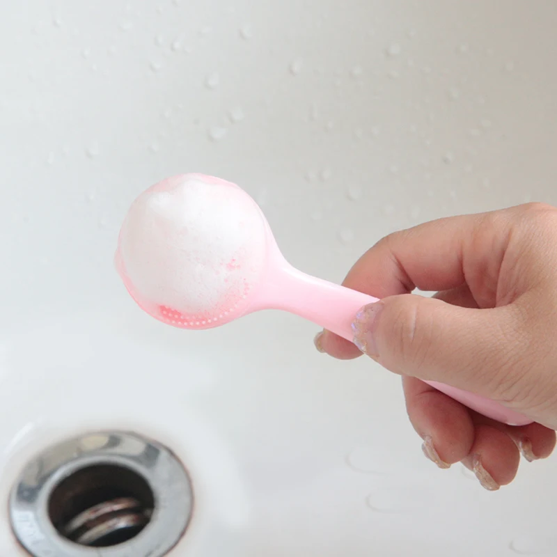 Handheld Massage Silicone Manual Facial Cleansing Brush Face Brushes for Cleansing and Exfoliating with plastic handle