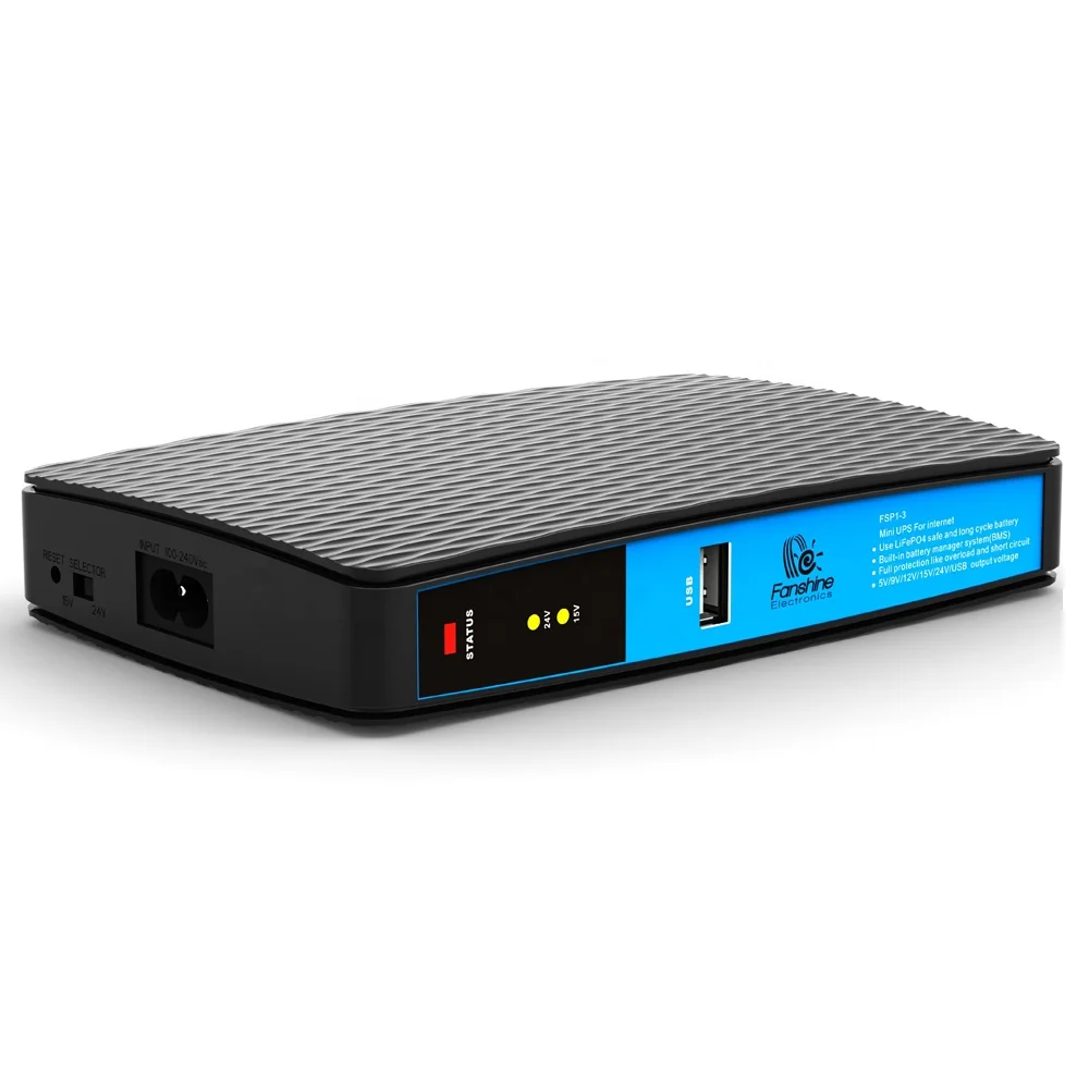 Fanshine Портативный 18 Вт 5 В 9 12 15 24 Мини DC UPS небольшой блок питания