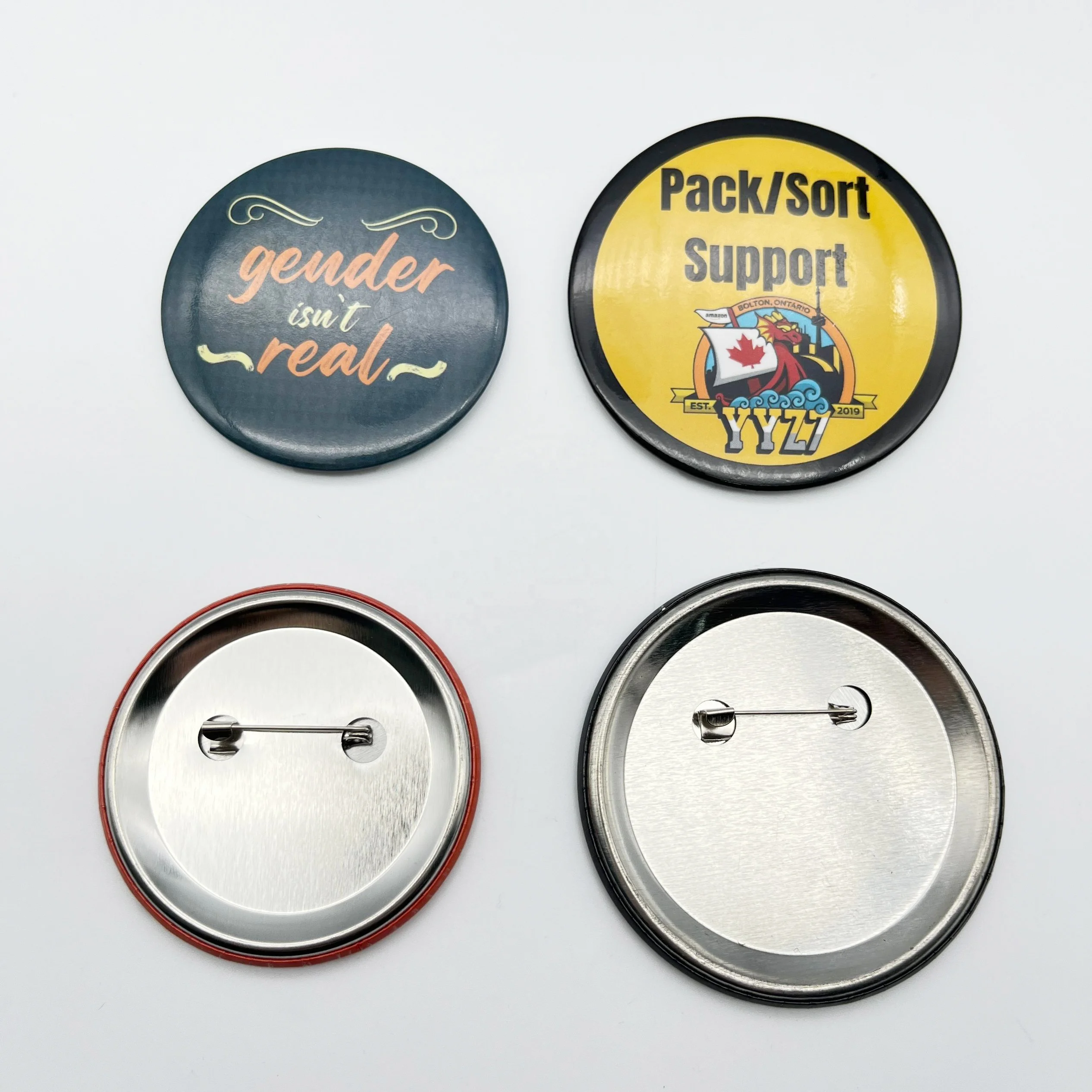 Hot Sale Safety Pin Badge JO-EY-29 Custom Metal Tinplate Button Badge