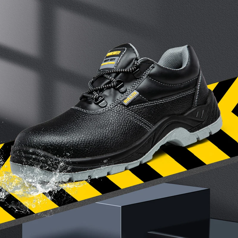 Genuine Leather Mens Safety Shoes Steel Toe S1P S3 Construction Safety Boots Anti Puncture Industrial Safety Shoes For Worker