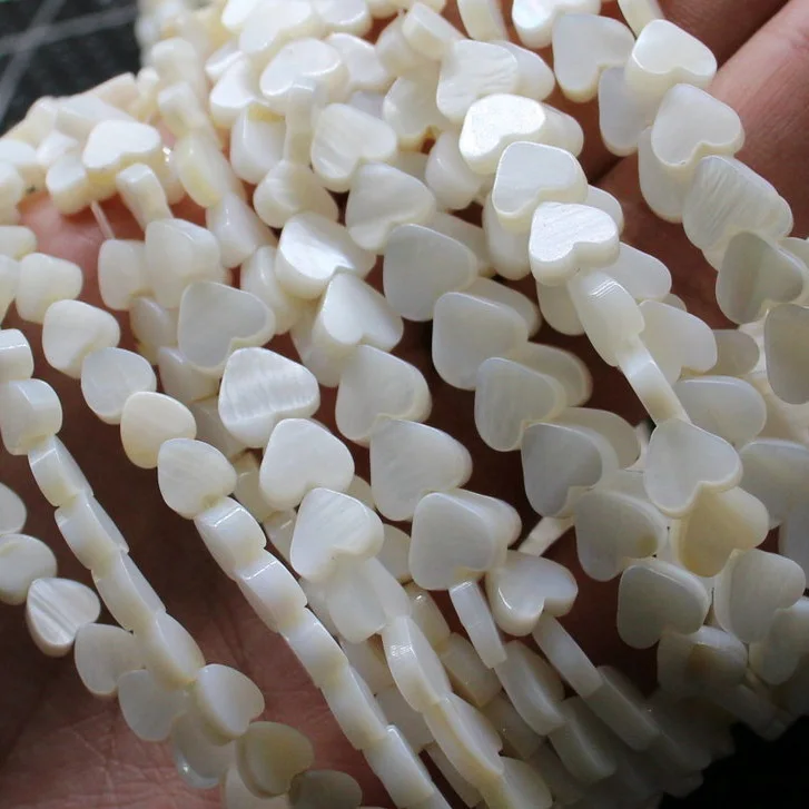 Wholesale 10mm Nature Heart Star Water Drop Shape Shell Beads Strand Natural White Drop Shell Beads