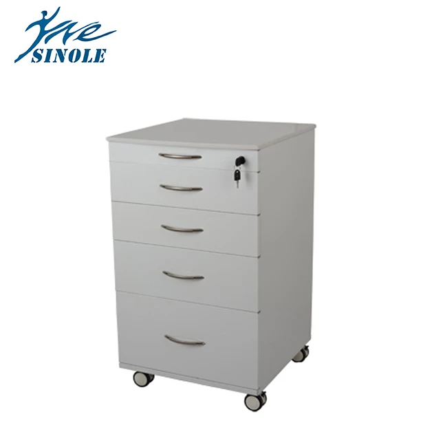 dental clinic mobile cabinet with marble cover and 5 drawers for hospital