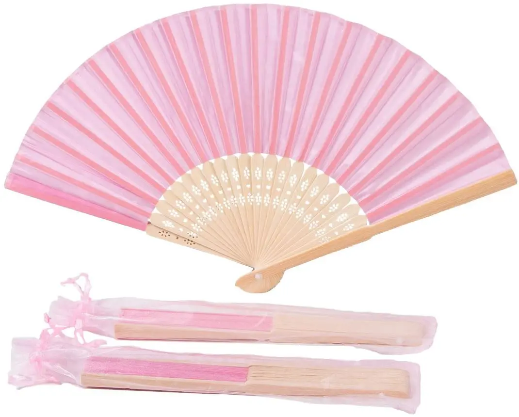 Shunli one side printing hand paper fan white hand help paper fans bulk paper hand fans wedding favors with bags