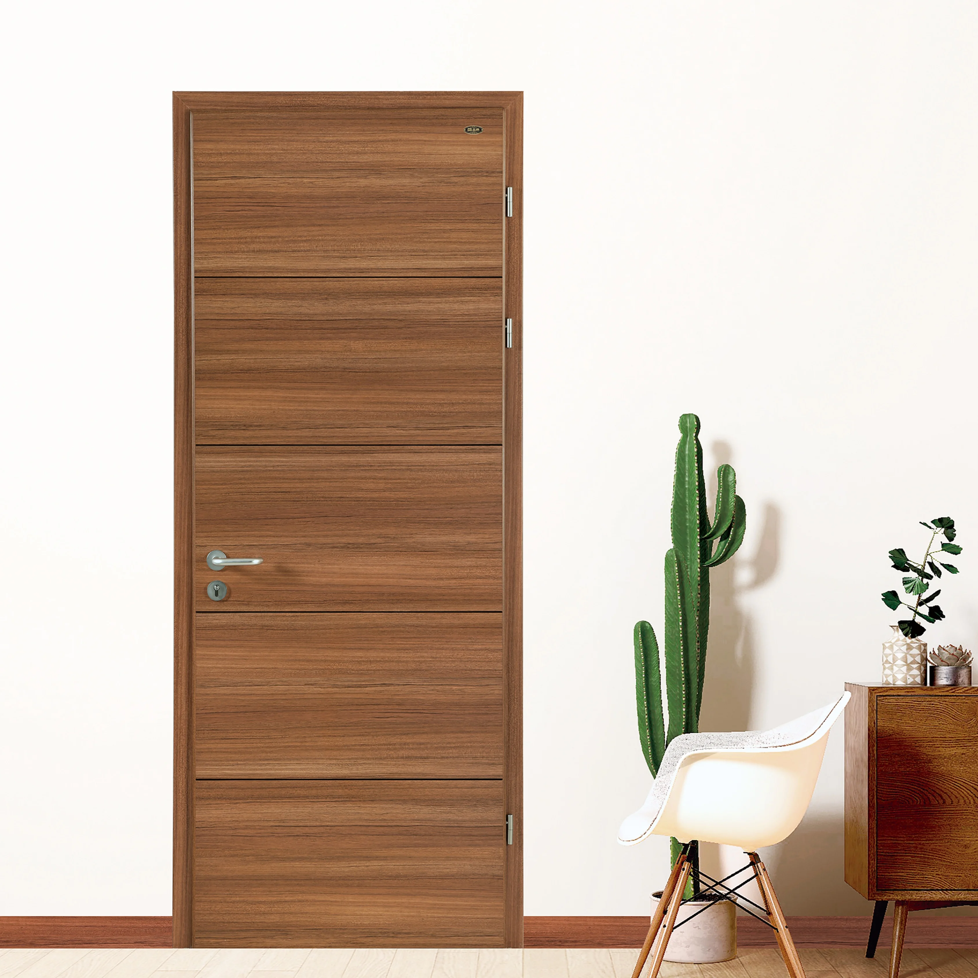Modern Single Wooden Interior Bedroom Doors Solid Wood Simple Design for Hotels-for German T-Doors