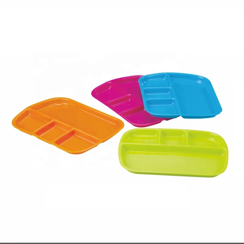 BPA Free Multi Grid Plastic Plate Dish Rice Food Plate For Restaurant