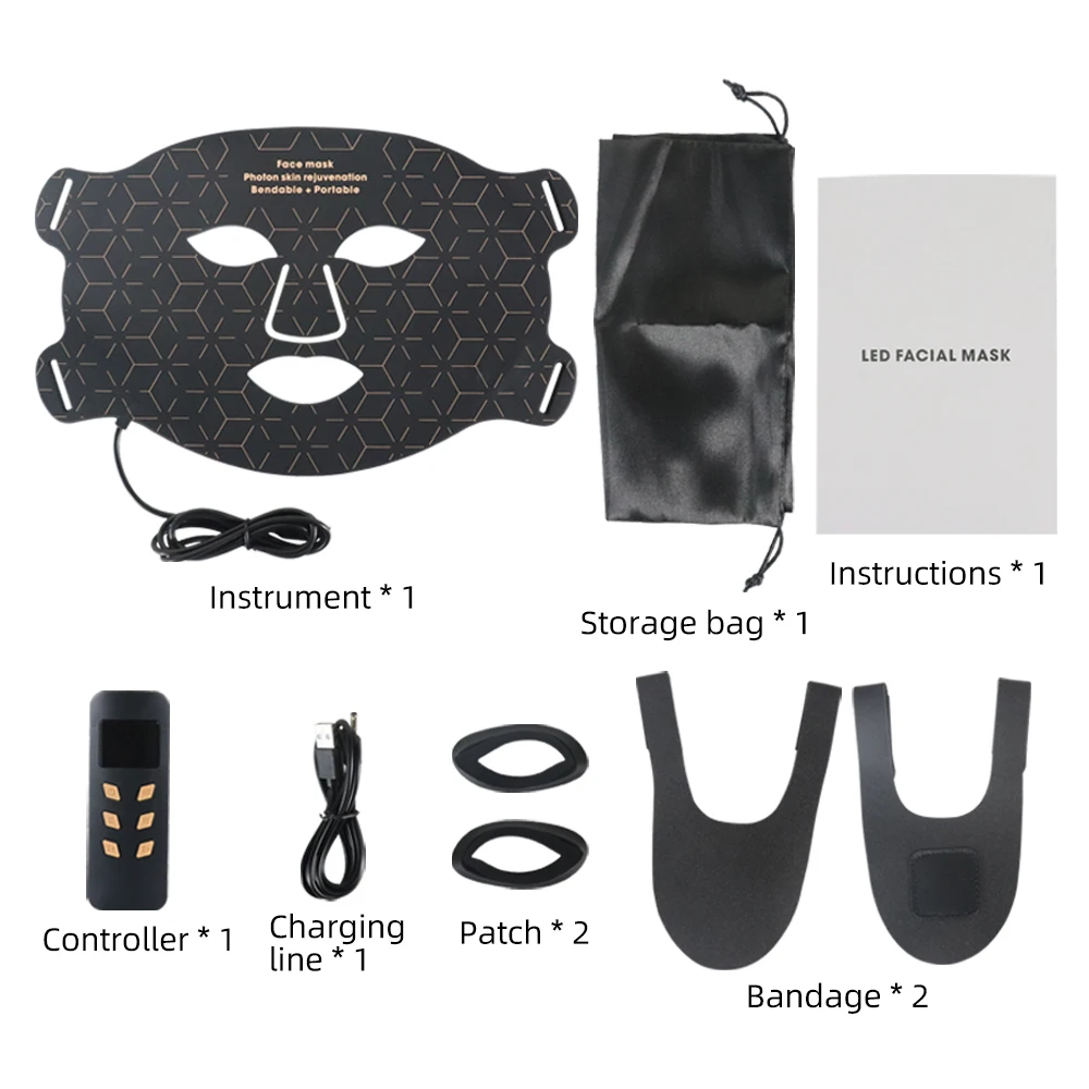 Led Face Mask 4 Color LED Light Photon Near infrared Blue Red Light Therapy Facial Skin Care Mask beauty salon equipment