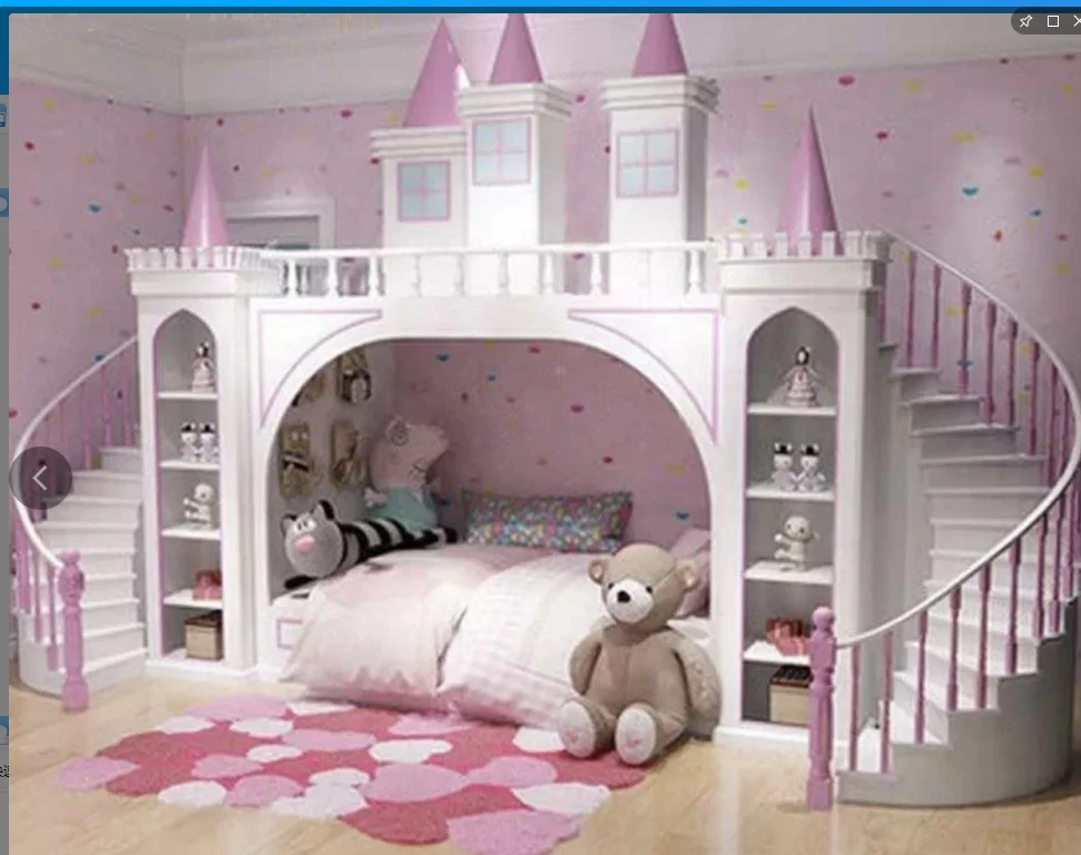 Solid wood custom princess bed girl dream castle villa children bed