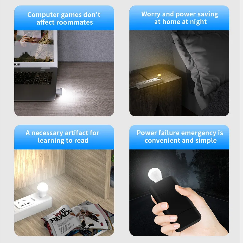 Wholesale Cheap Mini LED Night Light Emergency Power Outage Use Outdoor Lighting Reading USB Plug in Lights Bedside Lamp
