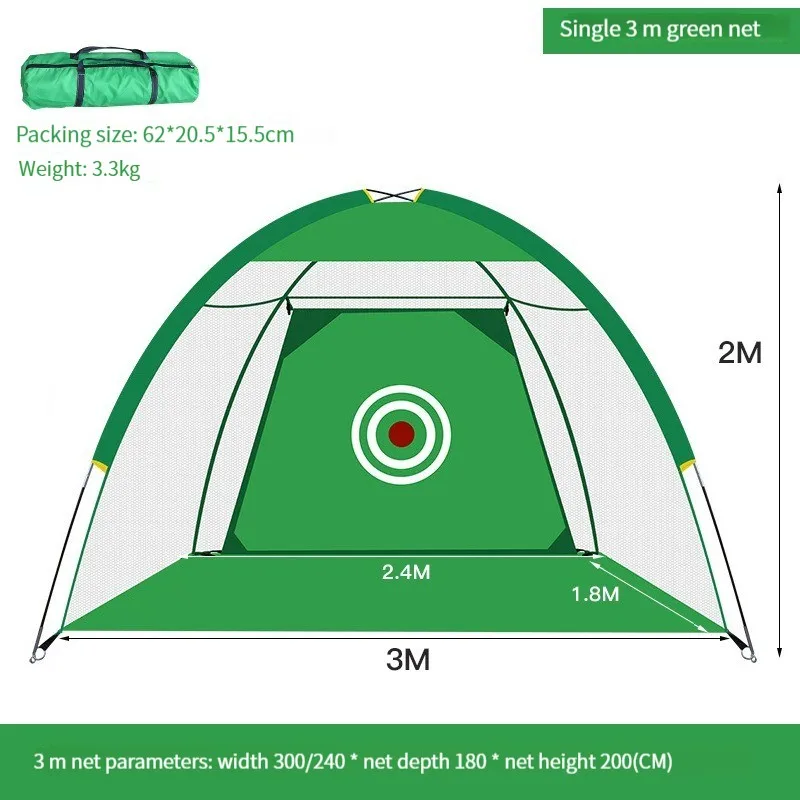 New Arrival 3m size golf swing practice equipment swing net batting cage detachable and convenient indoor golf practice net