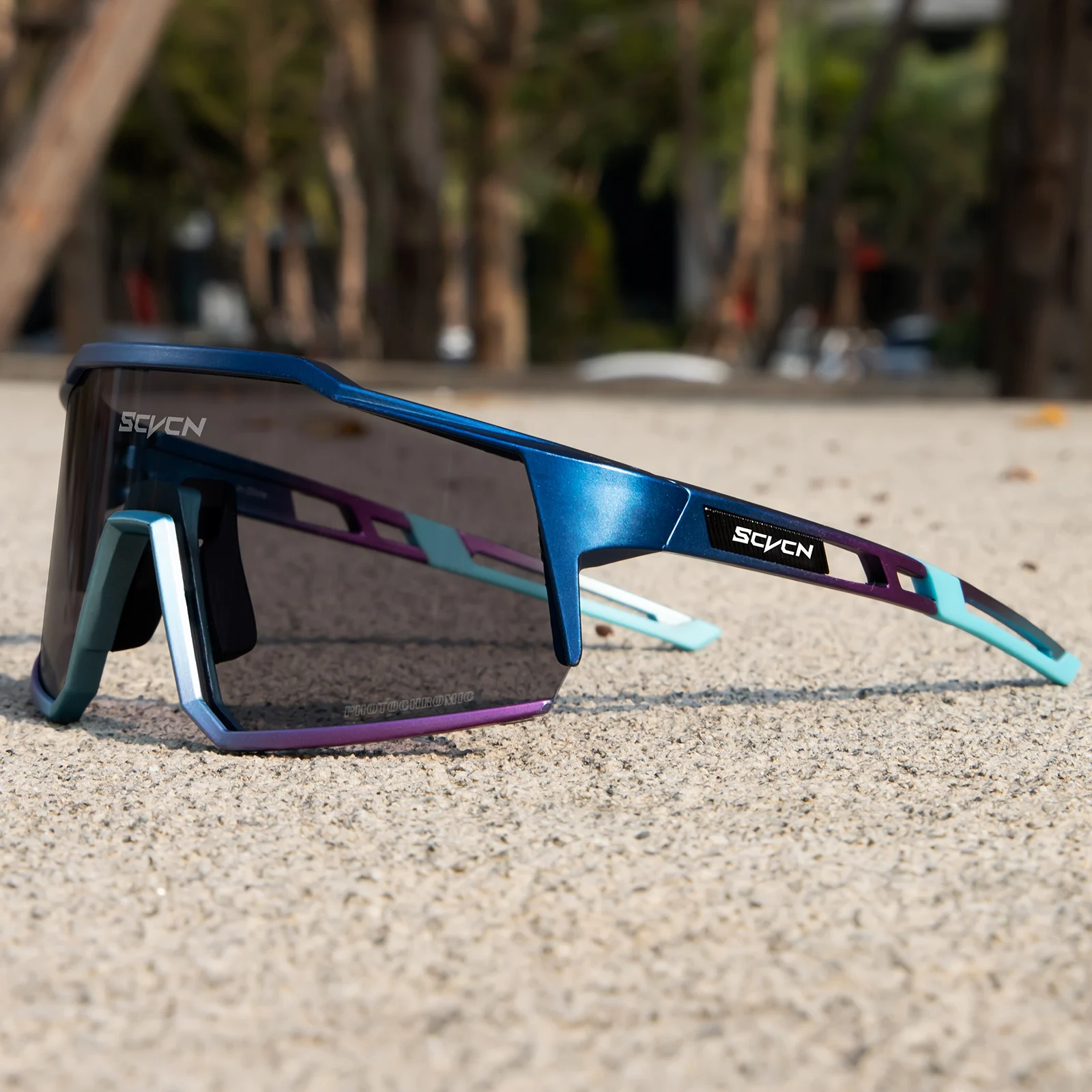 SCVCN Photochromic Glasses Outdoor Sports Men Women Cycling Sunglasses Road MTB Windproof Safety Eyewear Bike Bicycle Glasses