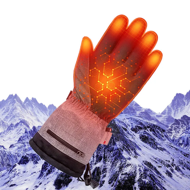 Custom 5000mAh Winter Rechargeable Ski Heated Warm Electrical Glove for outdoor sport cold