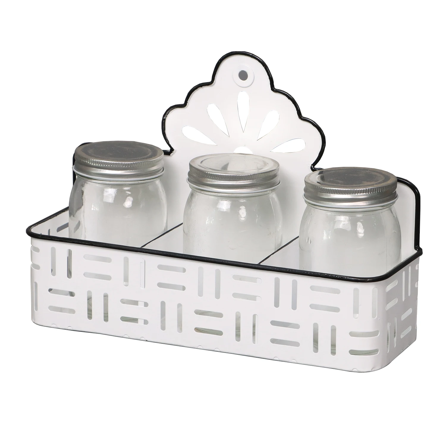 Metal Spice Racks 3 Grid Jars for Kitchen Spice Racks Ideal Decoration Maison With Handle