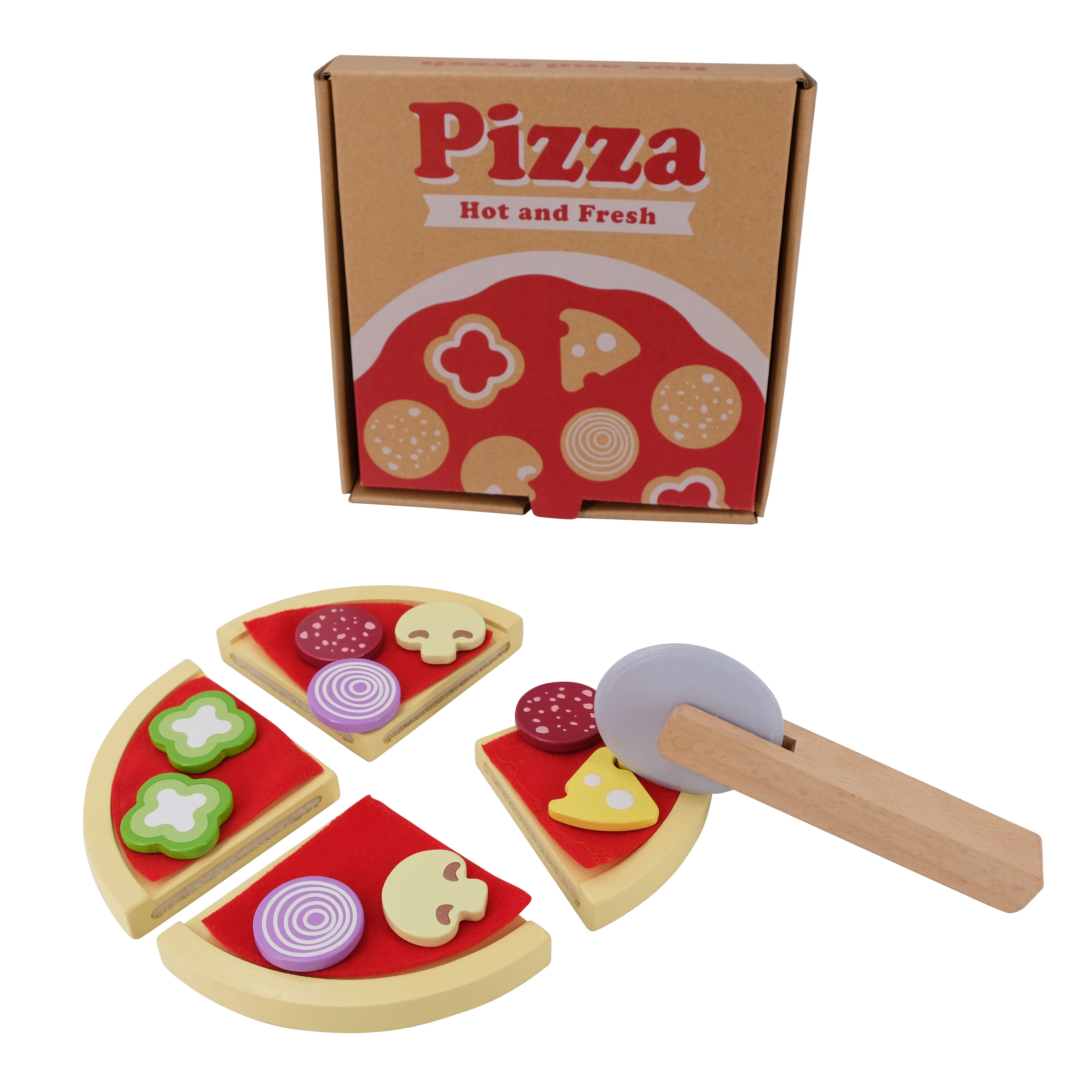 Montessori Toys Educational Toys Match Wooden Pizza Play Set Toy for Toddler