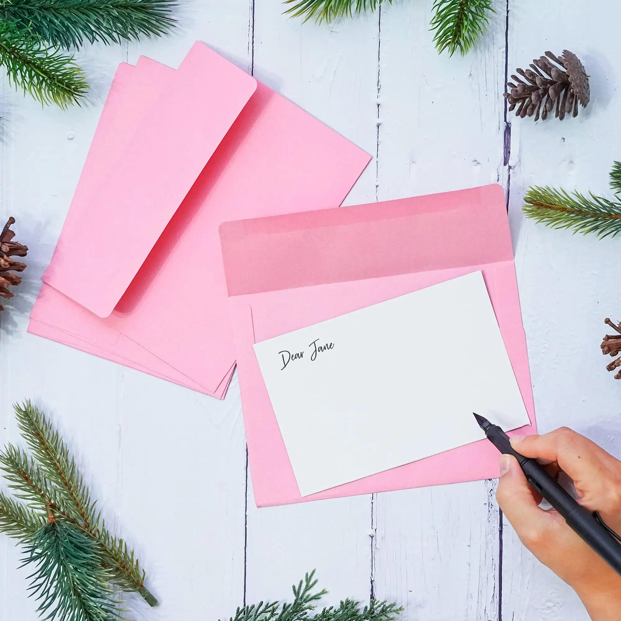 High Quality Custom Gold foil Emboss Kraft Paper Mailer Paper Invitation Envelope with ribbon