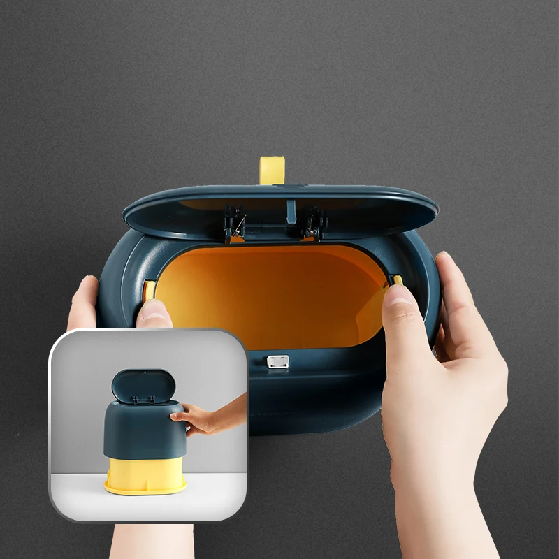 2021 new design simple small waste paper trash can household dustbin with cover